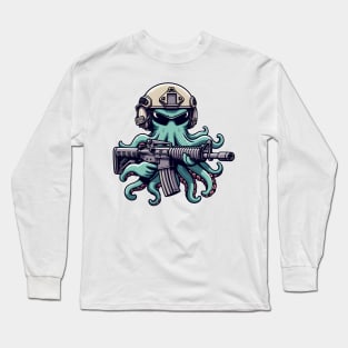 Tactical Octopus Adventure Tee: Where Intelligence Meets Style Long Sleeve T-Shirt